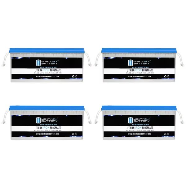 12V 200AH Lithium Replacement Battery compatible with Solar Systems - 4PK, Mighty Max Battery, Mfr#: MAX3988962